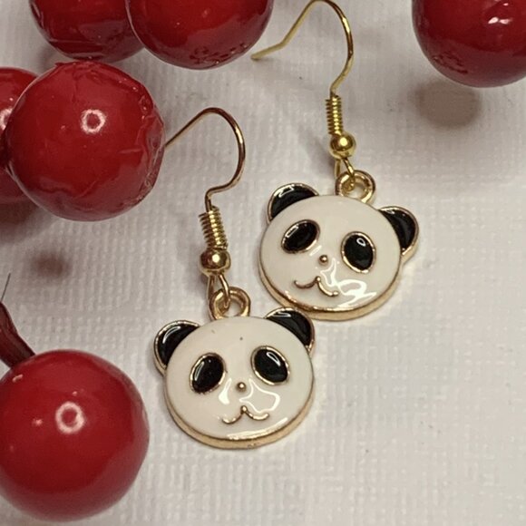 Panda Earring, Panda Bear Jewelry, Gift, Panda Jewelry, Silly Animal Earring - Picture 3 of 6